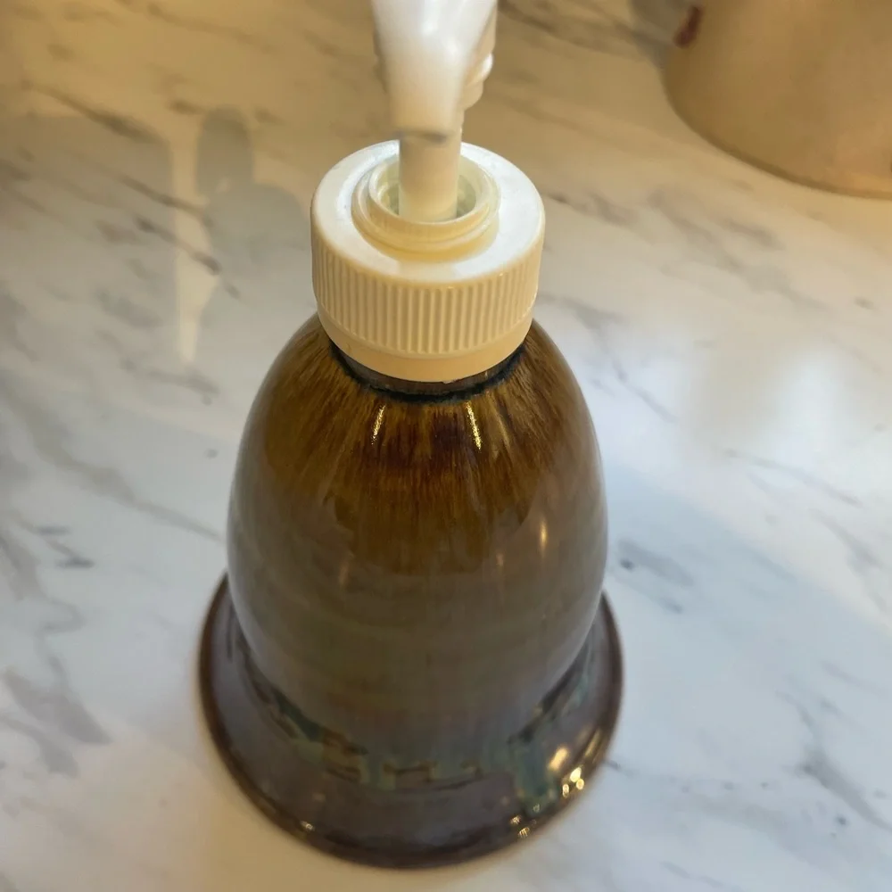Bill Campbell art studio signed soap/lotion dispenser